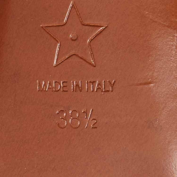 Pre Owned Dior Brown Leather 30 Montaigne Slides Size 38.5