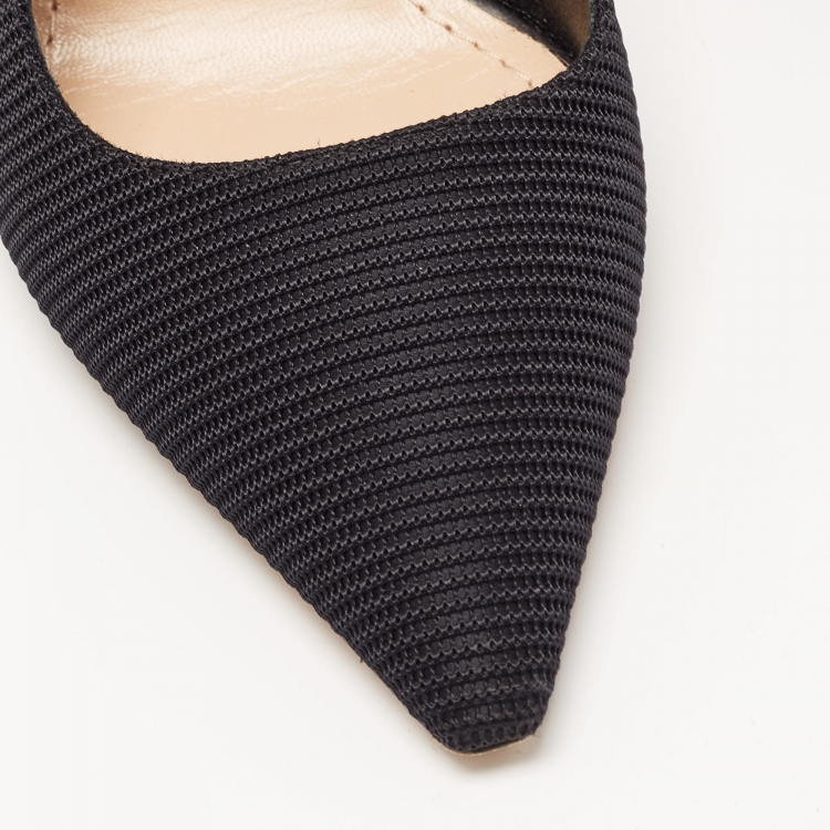 Pre Owned Dior Black Technical Fabric J'Adior Slingback Pumps Size 38