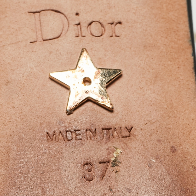 Pre Owned Dior Black Technical Fabric J'adior Slingback Flats Size 37