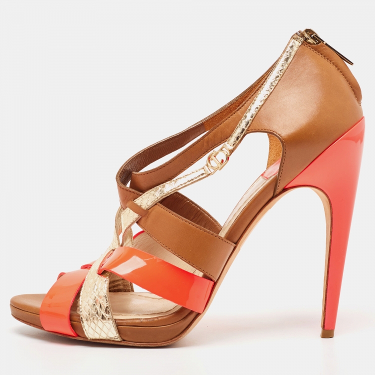 Orange multicolor outlet heels