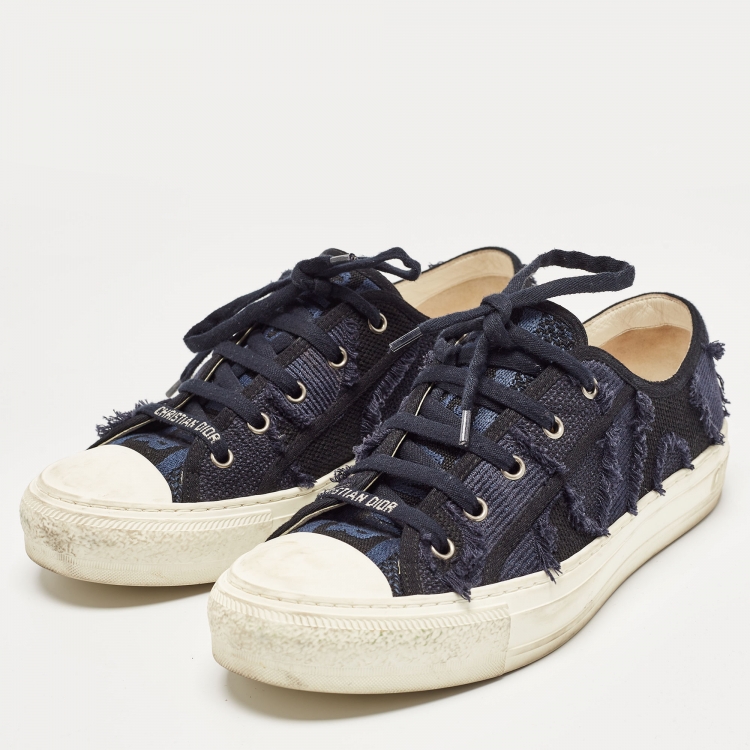 Pre Owned Dior Navy Blue Canvas Walk'n'Dior Low Top Sneakers Size 40 