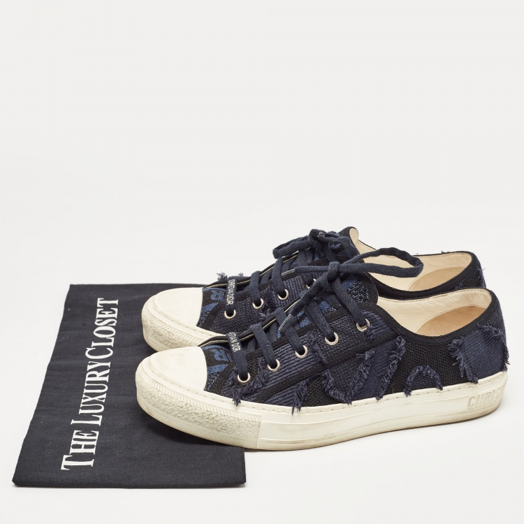 Pre Owned Dior Navy Blue Canvas Walk'n'Dior Low Top Sneakers Size 40 