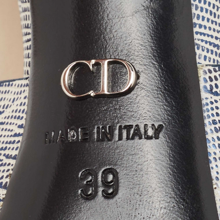 Pre Owned Dior Tricolor Lizard Embossed and Croc Embossed Cut Out Ankle Boots Size 39