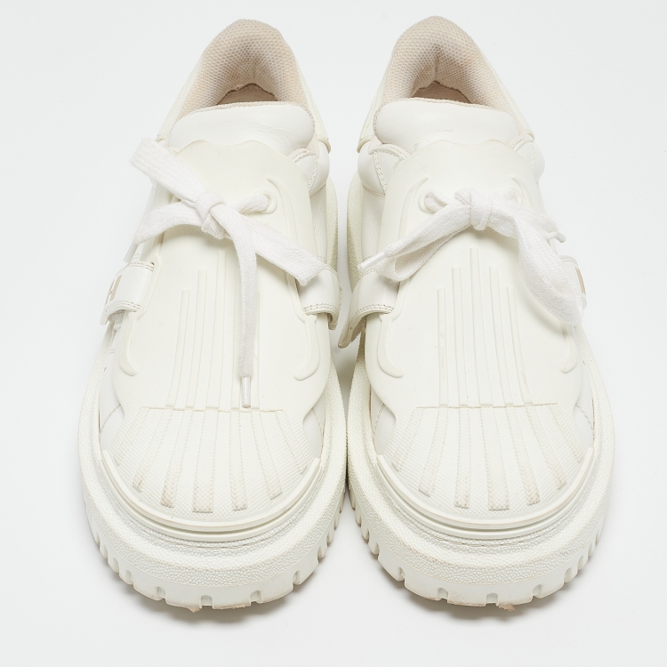 Pre Owned Dior White Leather Dior ID Low Top Sneakers Size 39
