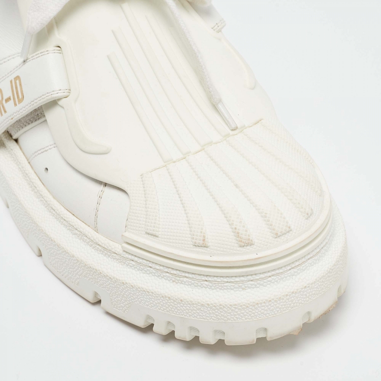 Pre Owned Dior White Leather Dior ID Low Top Sneakers Size 39