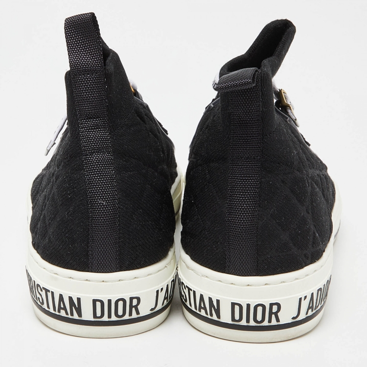 Pre Owned Dior Black Fabric and Rubber Walk'n'Dior High Top Sneakers Size 38