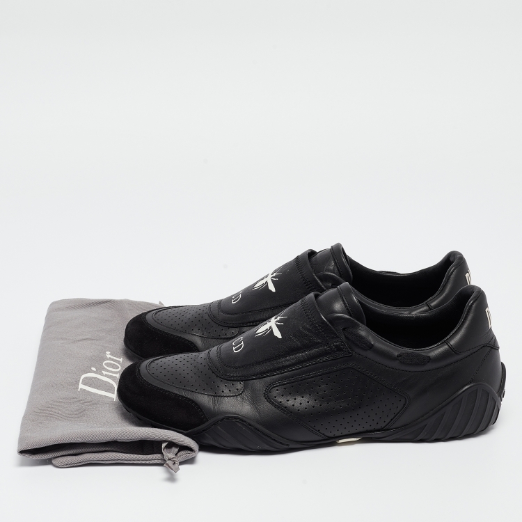 Pre Owned Dior Black Leather and Suede Low Top Sneakers Size 38