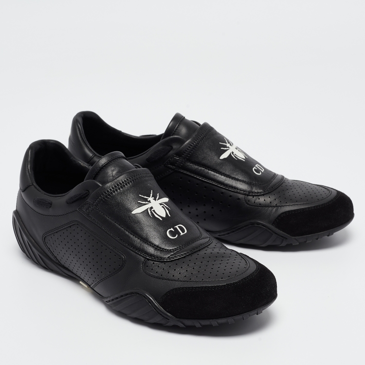 Pre Owned Dior Black Leather and Suede Low Top Sneakers Size 38