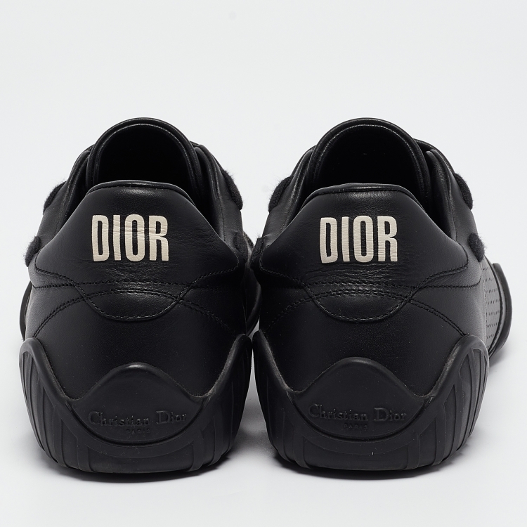 Pre Owned Dior Black Leather and Suede Low Top Sneakers Size 38