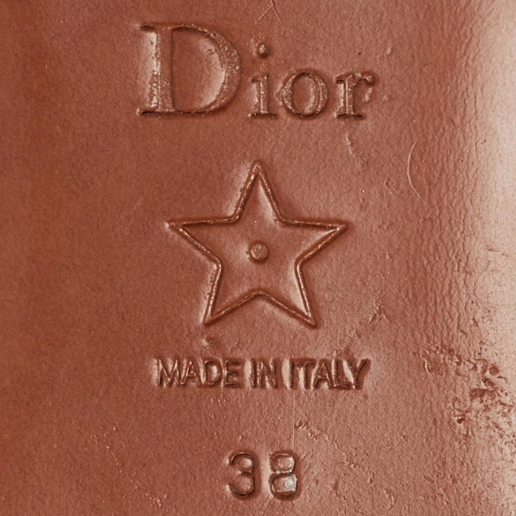 Pre Owned Dior Black Leather 30 Montaigne Flat Slides Size 38