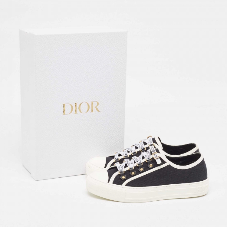 Pre Owned Dior Black Canvas Walk'n'Dior Sneakers Size 38 
