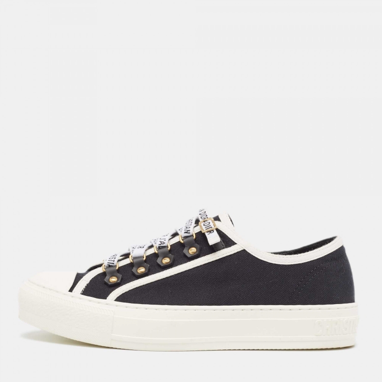 Pre Owned Dior Black Canvas Walk'n'Dior Sneakers Size 38 