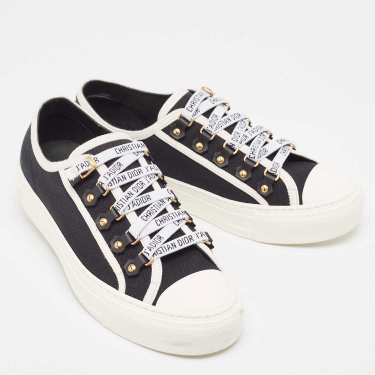 Pre Owned Dior Black Canvas Walk'n'Dior Sneakers Size 38 