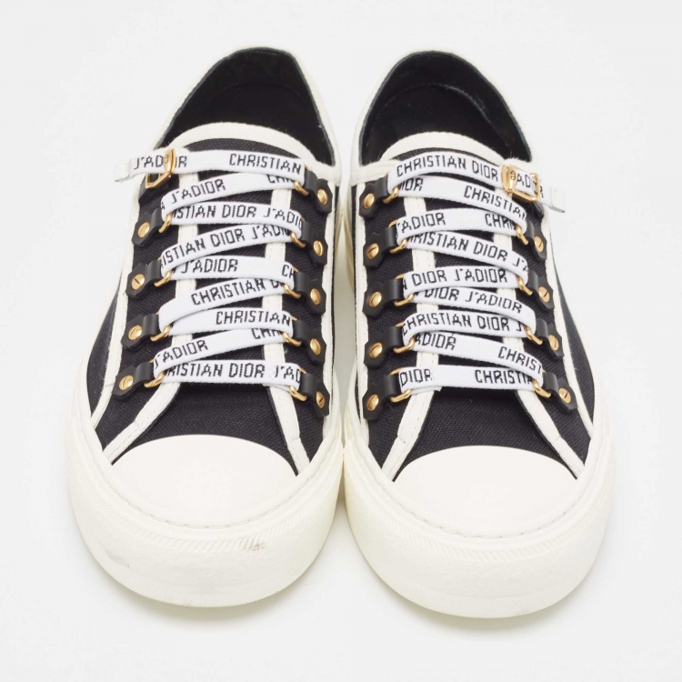 Pre Owned Dior Black Canvas Walk'n'Dior Sneakers Size 38 