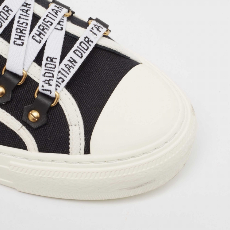 Pre Owned Dior Black Canvas Walk'n'Dior Sneakers Size 38 