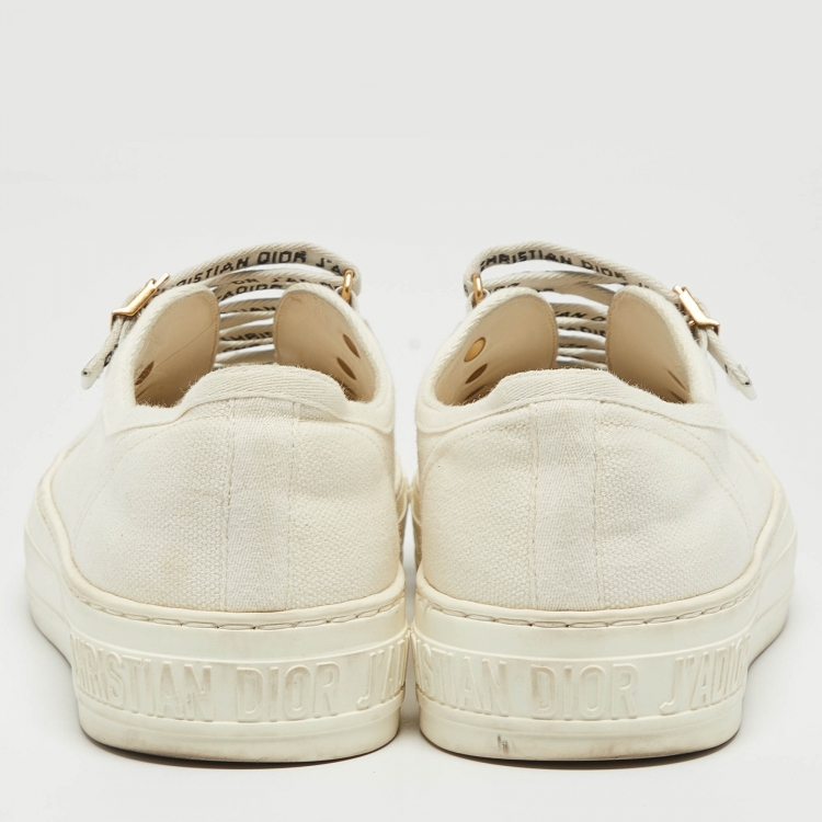 Pre Owned Dior Off White Canvas Walk'n'Dior Sneakers Size 36.5 