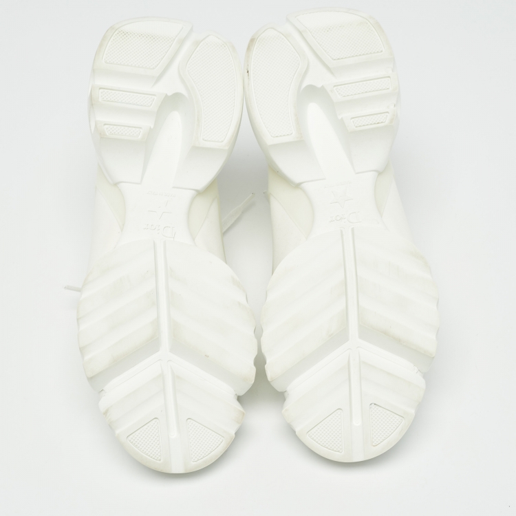Pre Owned Dior White PVC and Fabric D-Connect Sneakers Size 37.5