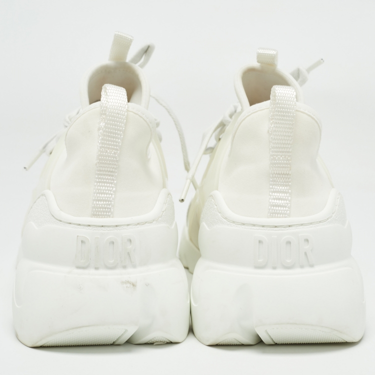 Pre Owned Dior White PVC and Fabric D-Connect Sneakers Size 37.5