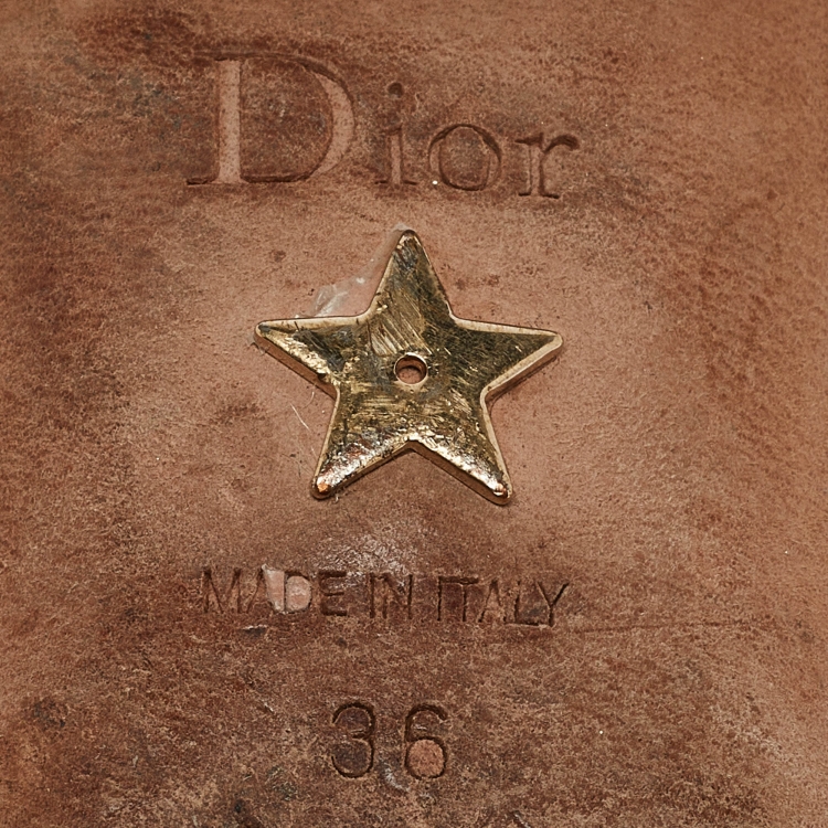 مملوكة مسبقًا Dior Cream Patent Jadior Slingback Flats Sandals Size 36
