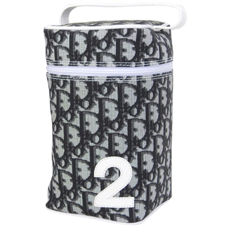 Pre Owned Dior White/Black Trotter Canvas No. 2 Pouch 