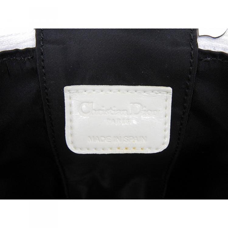 Pre Owned Dior White/Black Trotter Canvas No. 2 Pouch 