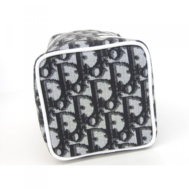 Pre Owned Dior White/Black Trotter Canvas No. 2 Pouch 