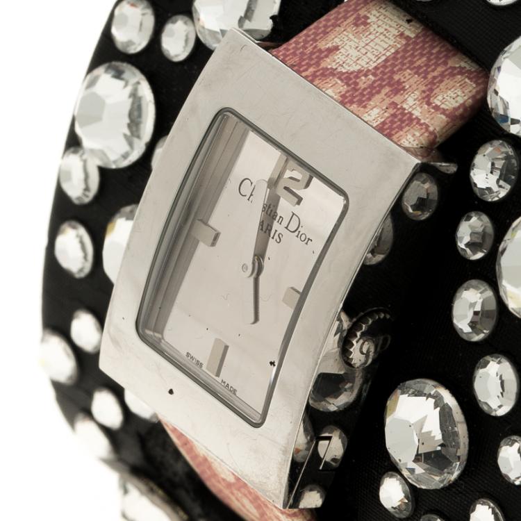 Pre Owned Dior Silver Stainless Steel Malice Women's Wristwatch 19 mm