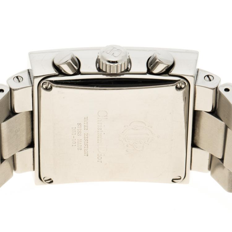 Pre Owned  Christian Dior Silver White Stainless Steel Riva Women's Wristwatch 31mm