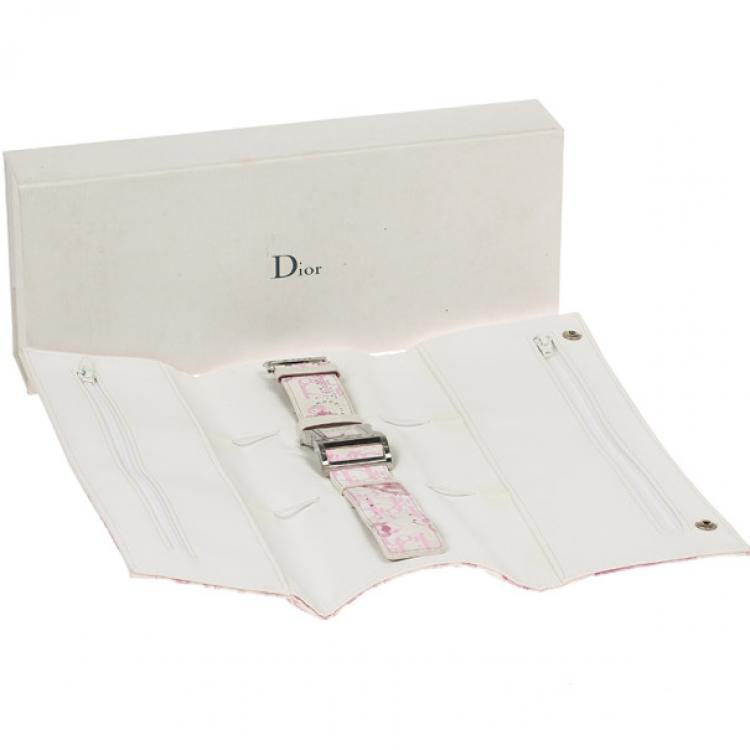 Pre Owned Dior White Stainless Steel Chris 47 Womens Wristwatch 31MM