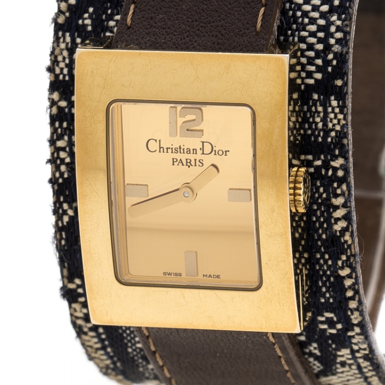 Pre Owned Dior Gold Tone Stainless Steel Maris Trotter D78-159 Women's Wristwatch 19 mm