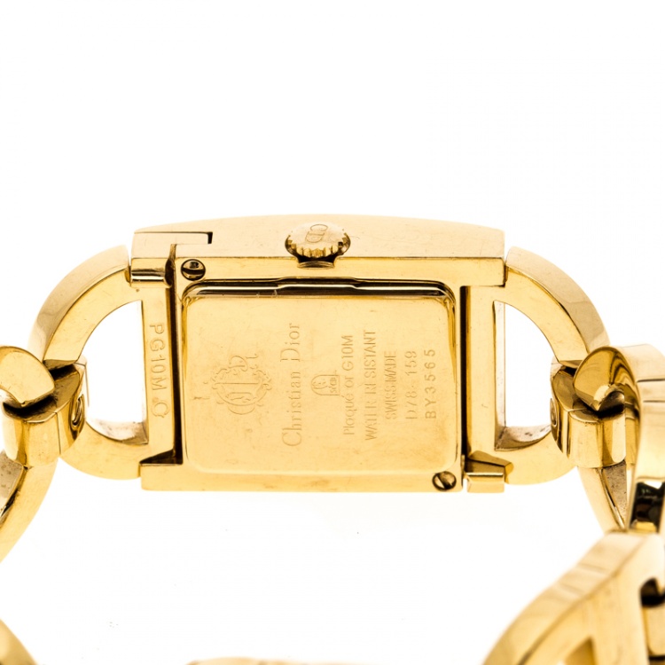 Pre Owned Dior Gold Plated Stainless Steel Malice D78-159 Women's Wristwatch 19 mm