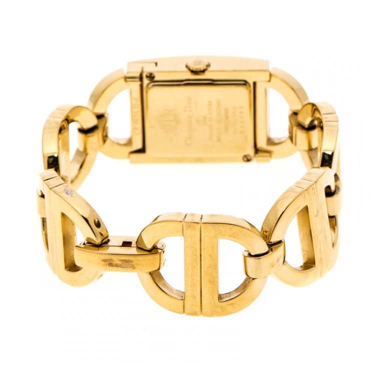 Pre Owned Dior Gold Plated Stainless Steel Malice D78-159 Women's Wristwatch 19 mm
