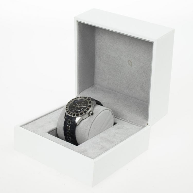 Pre Owned Dior Christal Black Sapphire Womens Wristwatch 28.5 MM