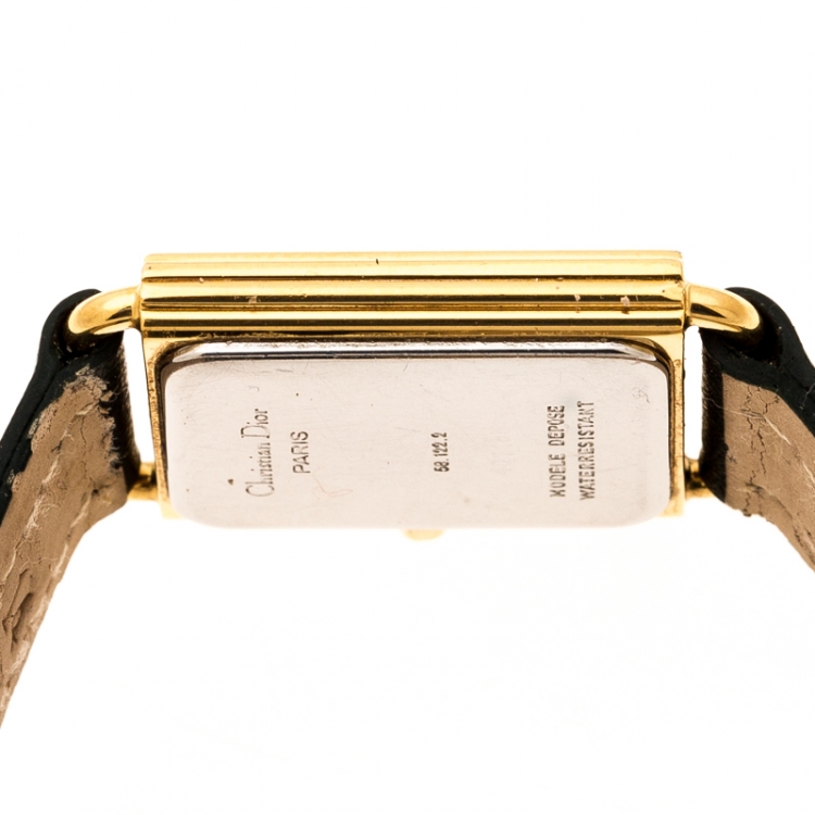 Pre Owned Christian Dior Light Grey Gold Plated 58.122.2 Women's Wristwatch 20 mm