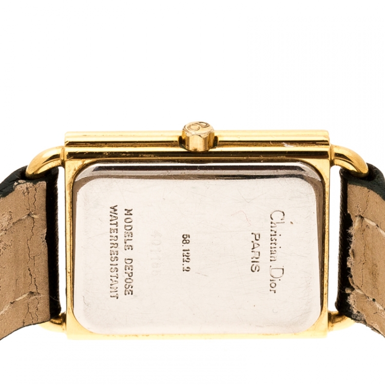 Pre Owned Christian Dior Light Grey Gold Plated 58.122.2 Women's Wristwatch 20 mm