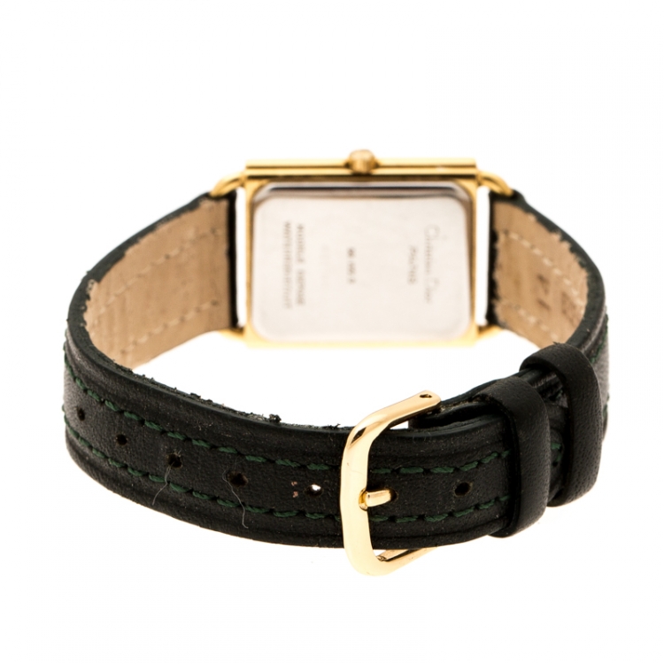 Pre Owned Christian Dior Light Grey Gold Plated 58.122.2 Women's Wristwatch 20 mm