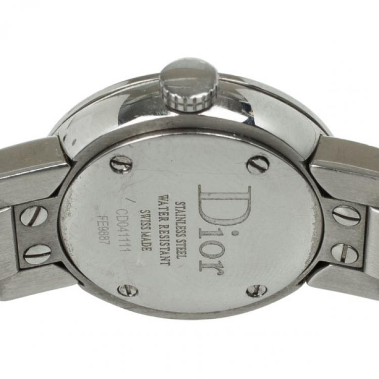 Pre Owned Christian Dior SS MOP Diamond Womens Wristwatch 23 MM