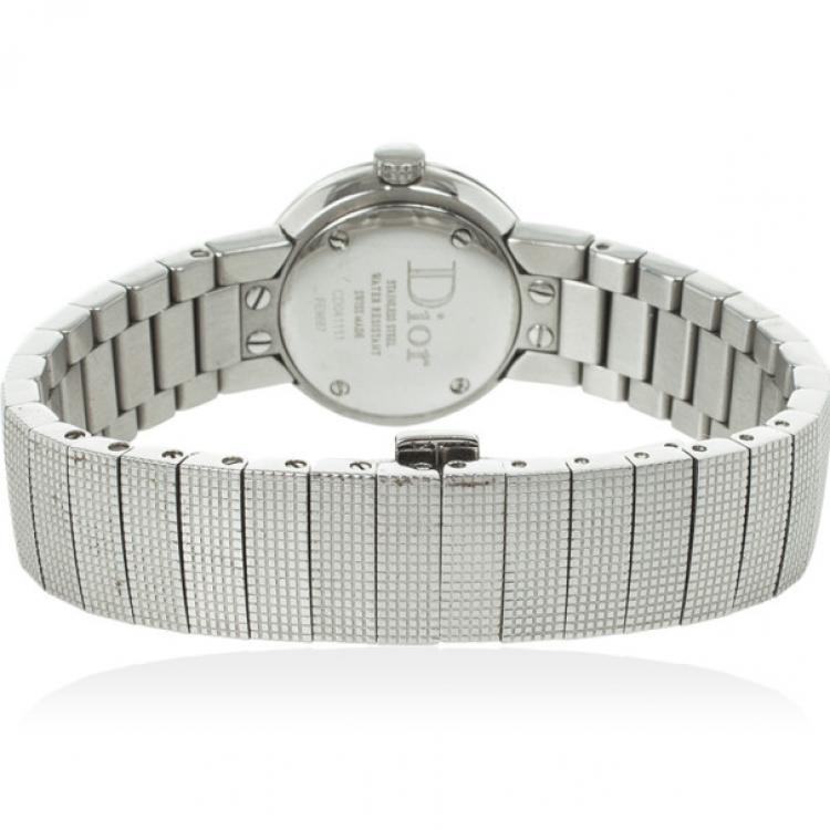 Pre Owned Christian Dior SS MOP Diamond Womens Wristwatch 23 MM