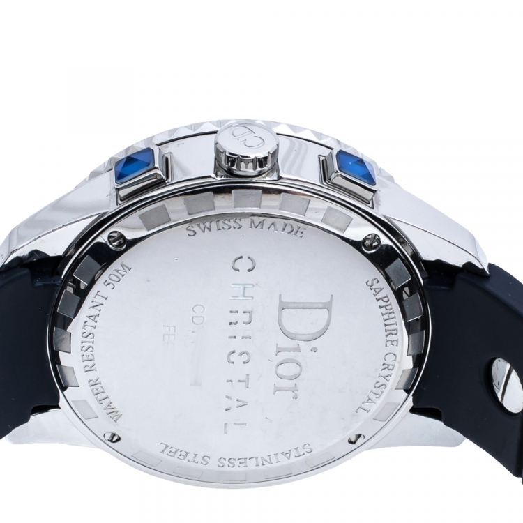 Pre Owned Dior Blue Stainless Steel Christal CD114311 Women's Wristwatch 38 mm