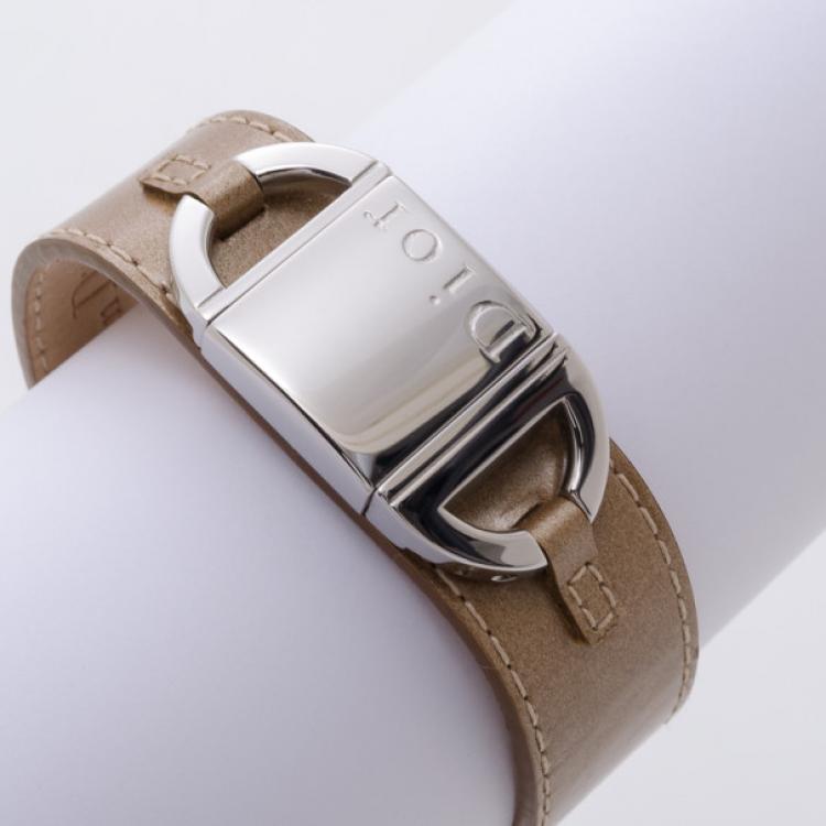 Pre Owned Dior Stainless Steel Pandiora Mirror Dial Quartz D 78-100 Ladies Watch