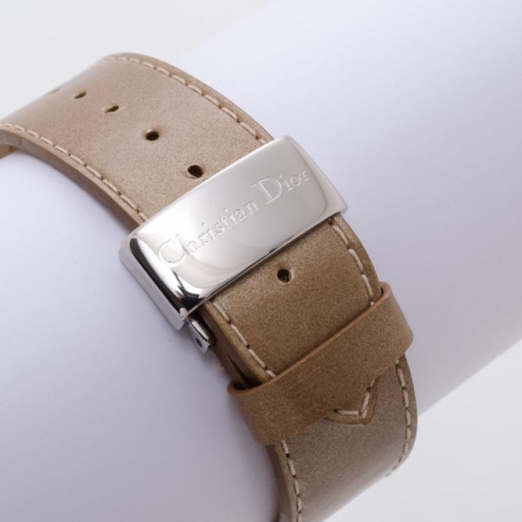 Pre Owned Dior Stainless Steel Pandiora Mirror Dial Quartz D 78-100 Ladies Watch