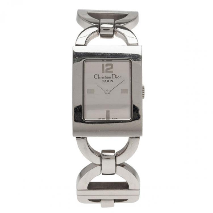Pre Owned Dior Silver Stainless Steel Malice Women's Wristwatch 20MM