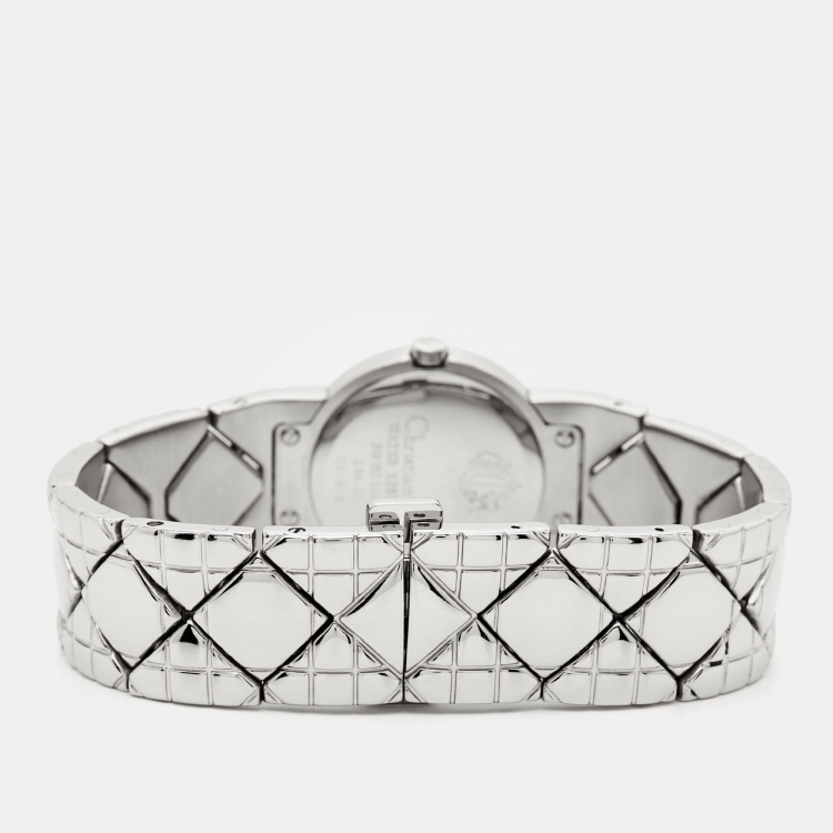 Pre Owned  Christian Dior White Mother of Pearl Diamonds Chris Collection D86-101 Women's Wristwatch 24 mm