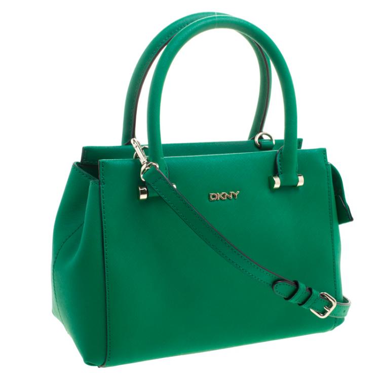 Pre Owned DKNY Green Leather Crossbody Bag