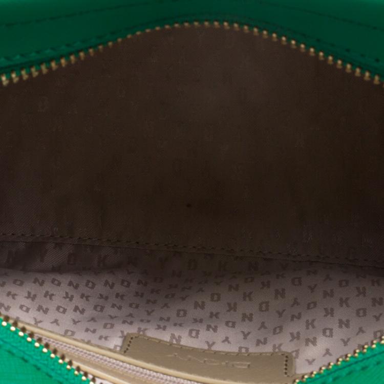 Pre Owned DKNY Green Leather Crossbody Bag