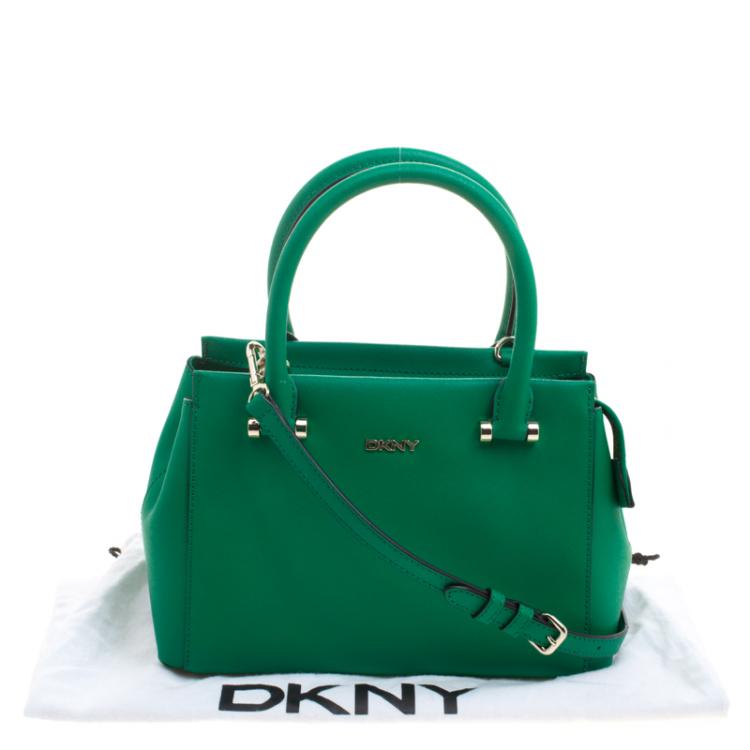 Pre Owned DKNY Green Leather Crossbody Bag