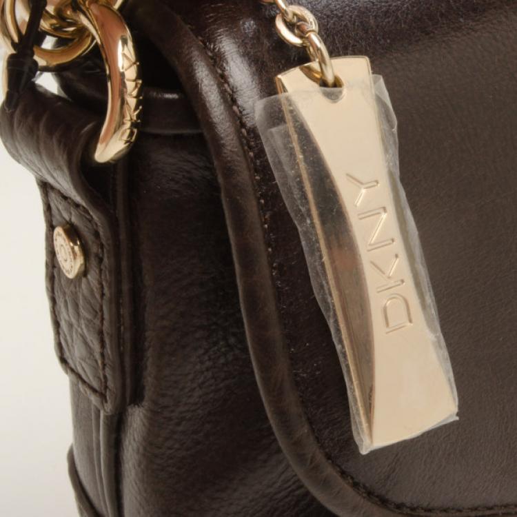 Pre Owned DKNY Flapover Shoulder Bag 