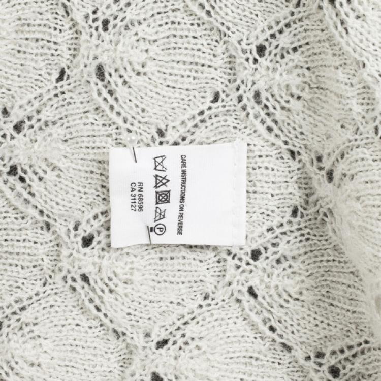 مملوكة مسبقًا DKNY Pure Cream Crochet Wrap Cardigan