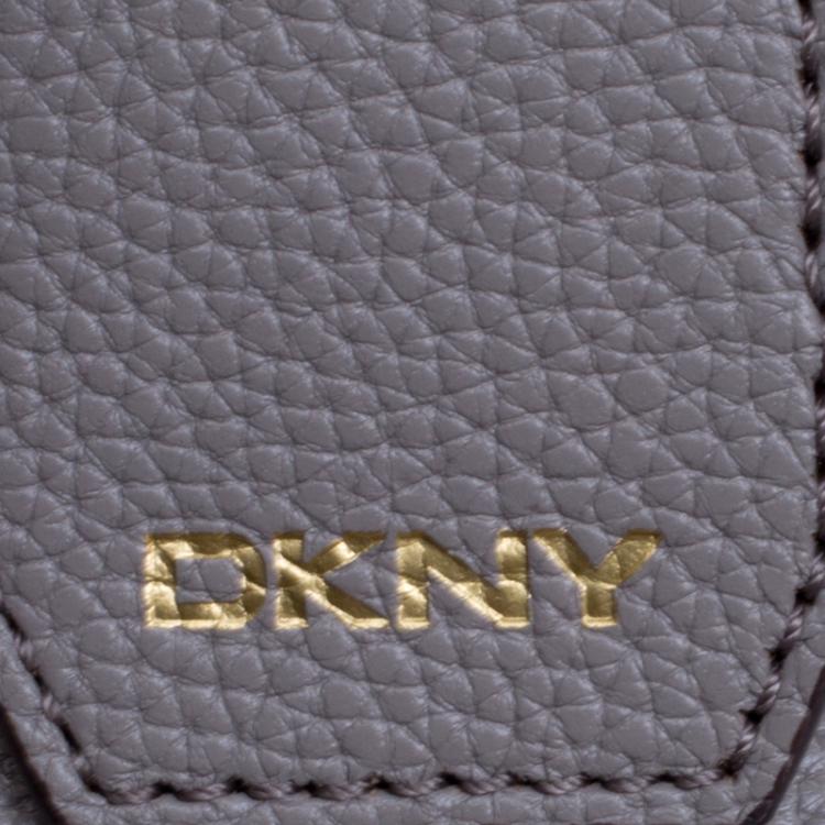 Pre Owned DKNY Grey Leather Chelsea Flap Top Handle Bag