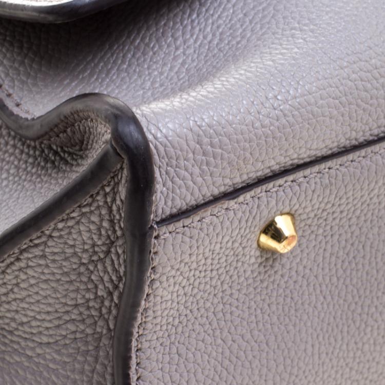 Pre Owned DKNY Grey Leather Chelsea Flap Top Handle Bag